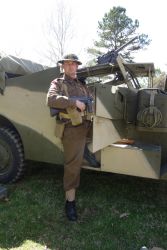 Holden preparing to embark in WOL's 12th Lancers marked White M3 Scout Car.